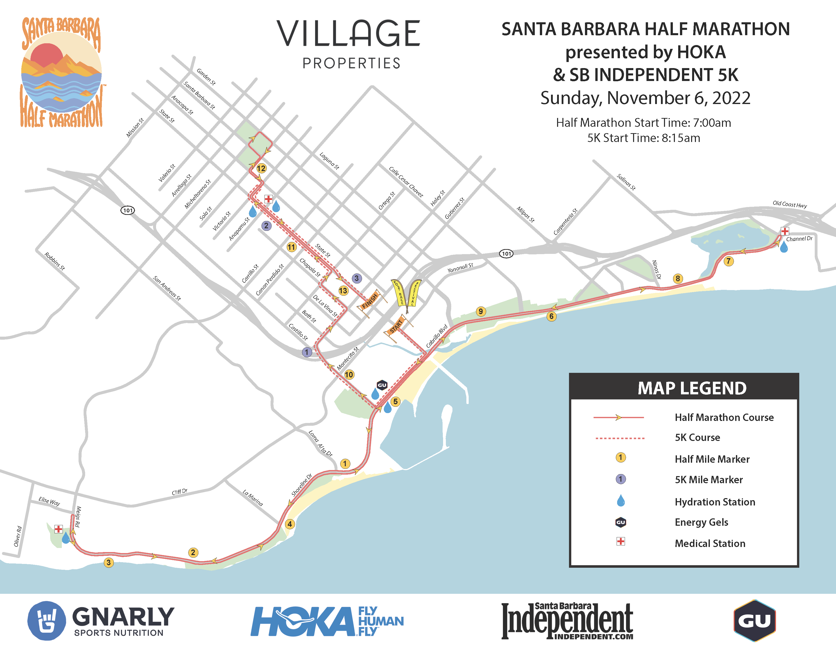 Half Marathon & 5K Courses Santa Barbara Half Marathon & 5K